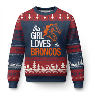 This Girl Loves The DFB Ugly Christmas Sweater Football Inspirational Game Day Heart Graphic TS10 Navy Red Print Your Wear