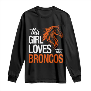 This Girl Loves The DFB Long Sleeve Shirt Football Inspirational Game Day Heart Graphic TS10 Black Print Your Wear