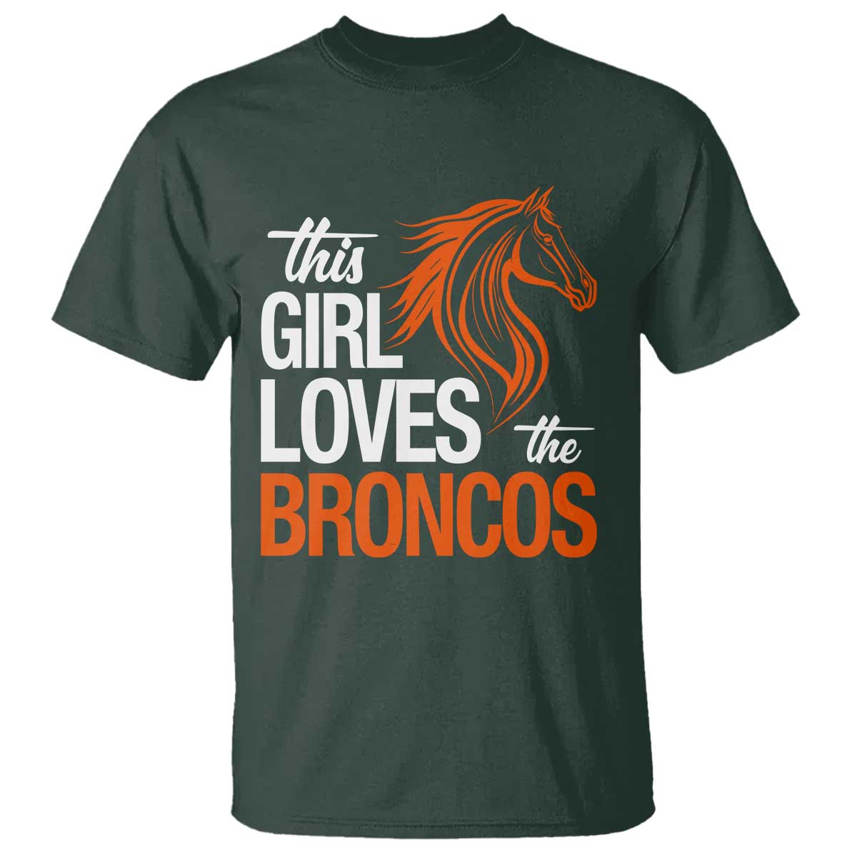This Girl Loves The DFB T Shirt Football Inspirational Game Day Heart Graphic TS10 Dark Forest Green Print Your Wear