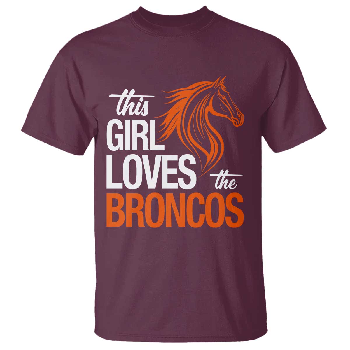 This Girl Loves The DFB T Shirt Football Inspirational Game Day Heart Graphic TS10 Maroon Print Your Wear