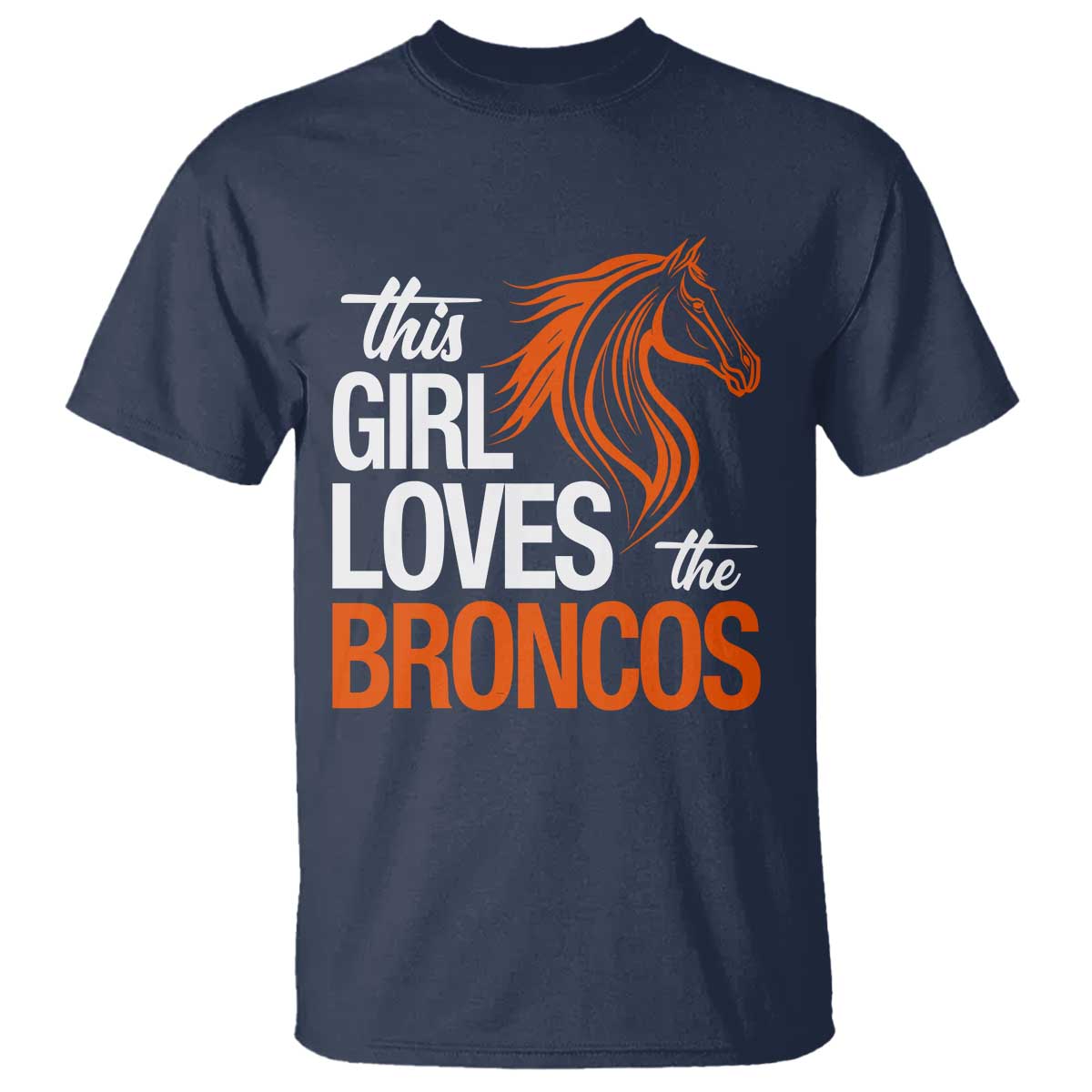 This Girl Loves The DFB T Shirt Football Inspirational Game Day Heart Graphic TS10 Navy Print Your Wear