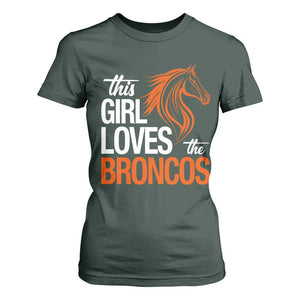 This Girl Loves The DFB T Shirt For Women Football Inspirational Game Day Heart Graphic TS10 Dark Forest Green Print Your Wear