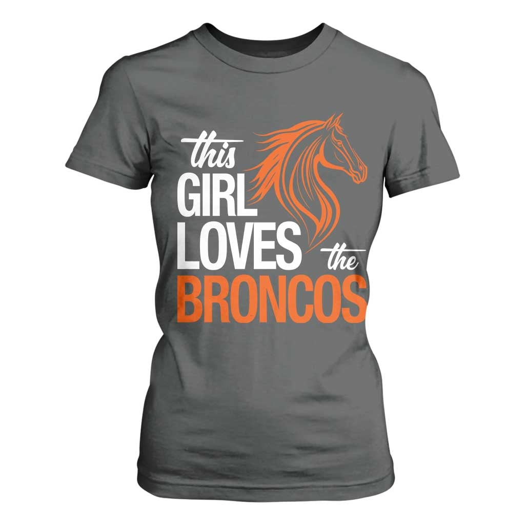 This Girl Loves The DFB T Shirt For Women Football Inspirational Game Day Heart Graphic TS10 Dark Heather Print Your Wear