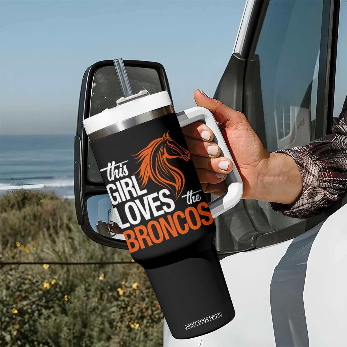 This Girl Loves The DFB Tumbler With Handle Football Inspirational Game Day Heart Graphic TS10 Print Your Wear