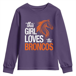 This Girl Loves The DFB Youth Sweatshirt Football Inspirational Game Day Heart Graphic TS10 Purple Print Your Wear