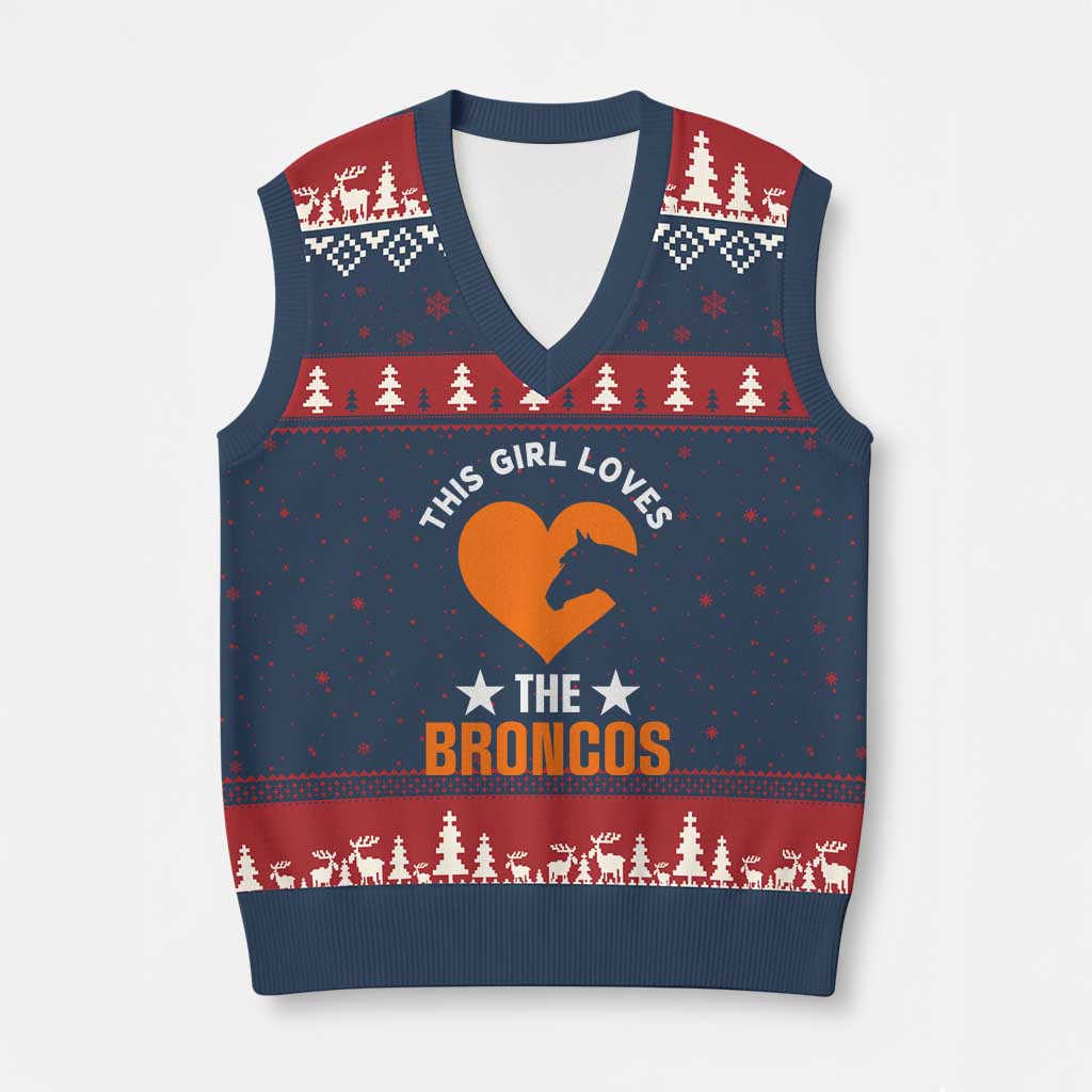 This Girl Loves The DFB V-Neck Knit Sweater Vest Vintage Football Inspirational Game Day TS10 Navy Red Print Your Wear
