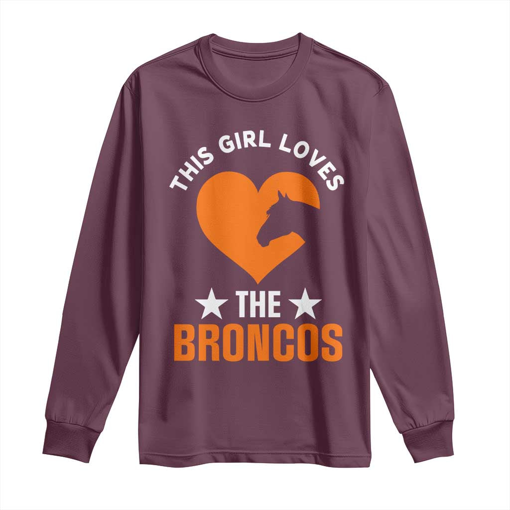 This Girl Loves The DFB Long Sleeve Shirt Vintage Football Inspirational Game Day TS10 Maroon Print Your Wear