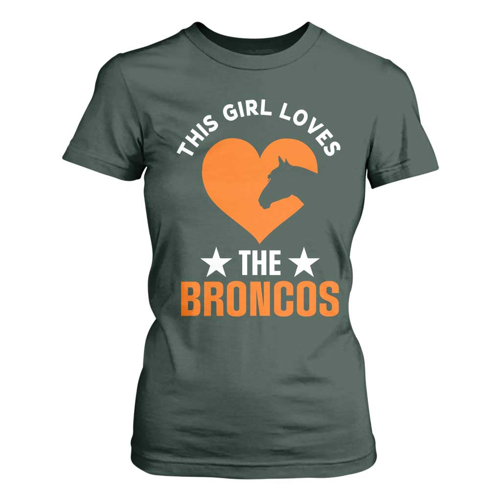 This Girl Loves The DFB T Shirt For Women Vintage Football Inspirational Game Day TS10 Dark Forest Green Print Your Wear