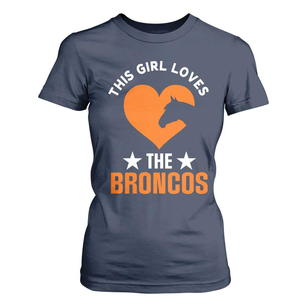 This Girl Loves The DFB T Shirt For Women Vintage Football Inspirational Game Day TS10 Navy Print Your Wear