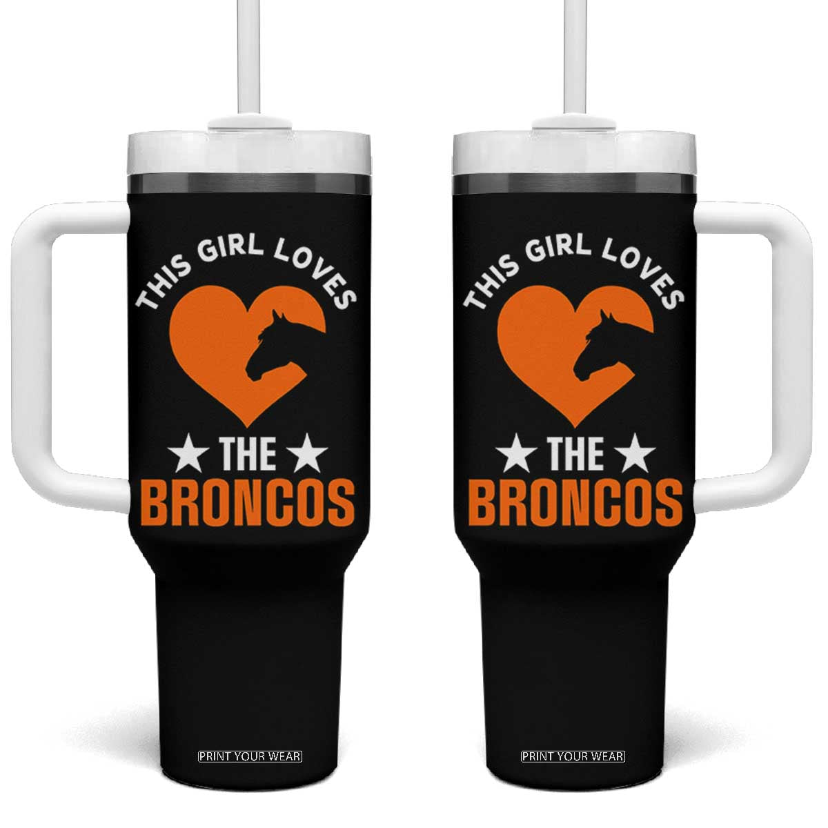 This Girl Loves The DFB Tumbler With Handle Vintage Football Inspirational Game Day TS10 One Size: 40 oz Black Print Your Wear