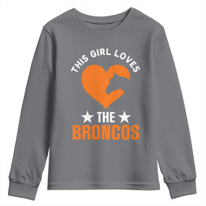 This Girl Loves The DFB Youth Sweatshirt Vintage Football Inspirational Game Day TS10 Charcoal Print Your Wear