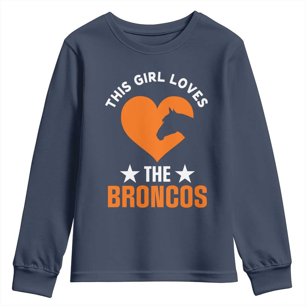 This Girl Loves The DFB Youth Sweatshirt Vintage Football Inspirational Game Day TS10 Navy Print Your Wear