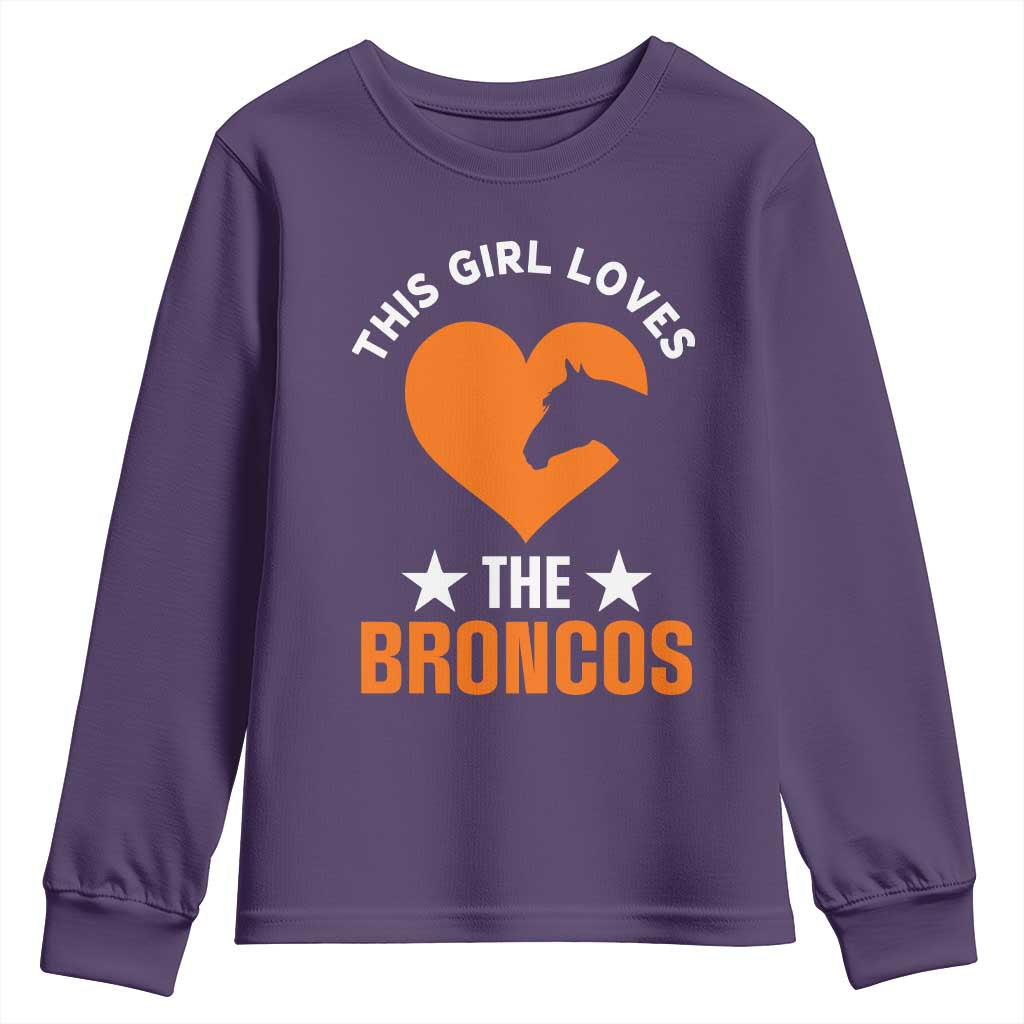 This Girl Loves The DFB Youth Sweatshirt Vintage Football Inspirational Game Day TS10 Purple Print Your Wear