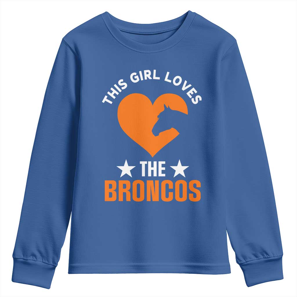 This Girl Loves The DFB Youth Sweatshirt Vintage Football Inspirational Game Day TS10 Royal Blue Print Your Wear
