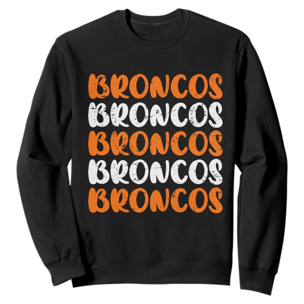 Vintage Broncos Sweatshirt Retro Novelty Football Inspirational TS10 Black Print Your Wear
