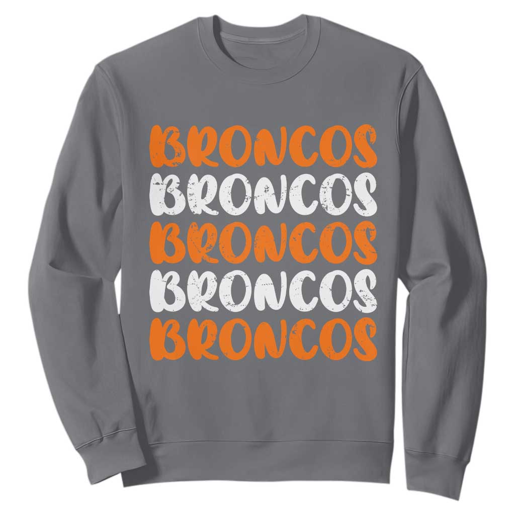 Vintage Broncos Sweatshirt Retro Novelty Football Inspirational TS10 Charcoal Print Your Wear