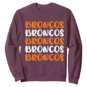 Vintage Broncos Sweatshirt Retro Novelty Football Inspirational TS10 Maroon Print Your Wear