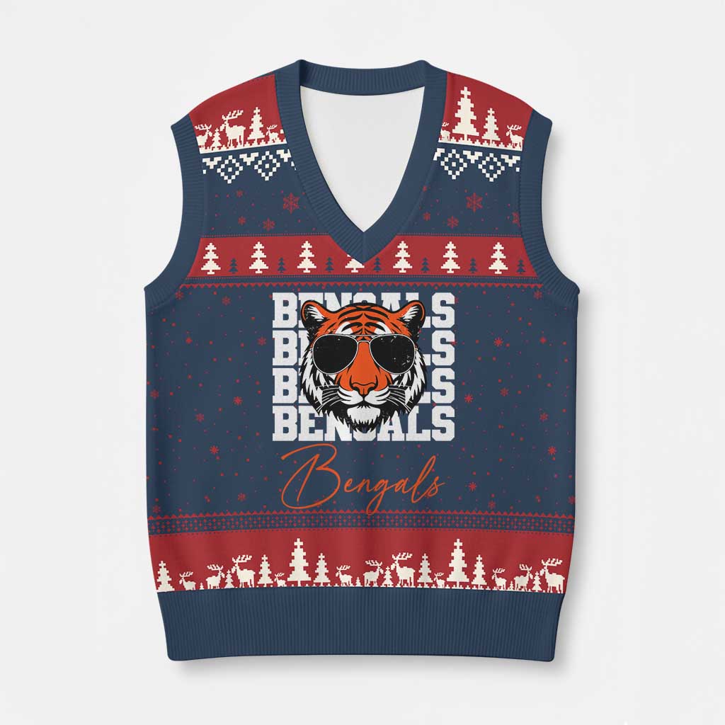 Vintage BFT V-Neck Knit Sweater Vest Retro Sports Fan Trendy Game Day Gift TS10 Navy Red Print Your Wear