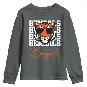 Vintage BFT Youth Sweatshirt Retro Sports Fan Trendy Game Day Gift TS10 Dark Heather Print Your Wear