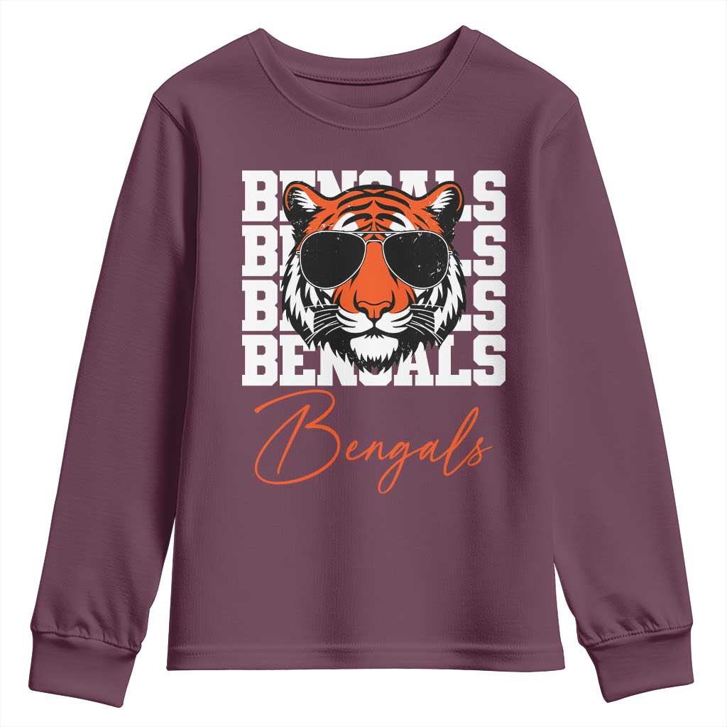 Vintage BFT Youth Sweatshirt Retro Sports Fan Trendy Game Day Gift TS10 Maroon Print Your Wear