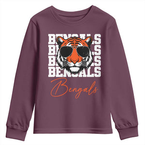 Vintage BFT Youth Sweatshirt Retro Sports Fan Trendy Game Day Gift TS10 Maroon Print Your Wear