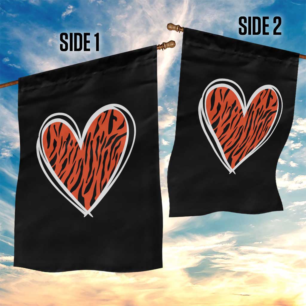 Bengal Tiger Heart Garden Flag Retro BFT Sports Fan Trendy Game Day Gift TS10 Print Your Wear