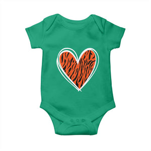 Bengal Tiger Heart Baby Onesie Retro BFT Sports Fan Trendy Game Day Gift TS10 Irish Green Print Your Wear