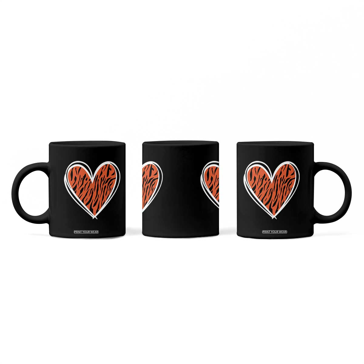 Bengal Tiger Heart Coffee Mug Retro BFT Sports Fan Trendy Game Day Gift TS10 Print Your Wear