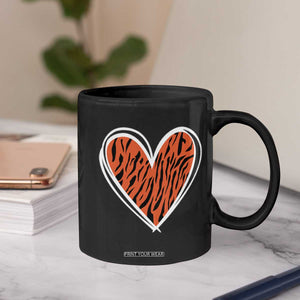 Bengal Tiger Heart Coffee Mug Retro BFT Sports Fan Trendy Game Day Gift TS10 Print Your Wear