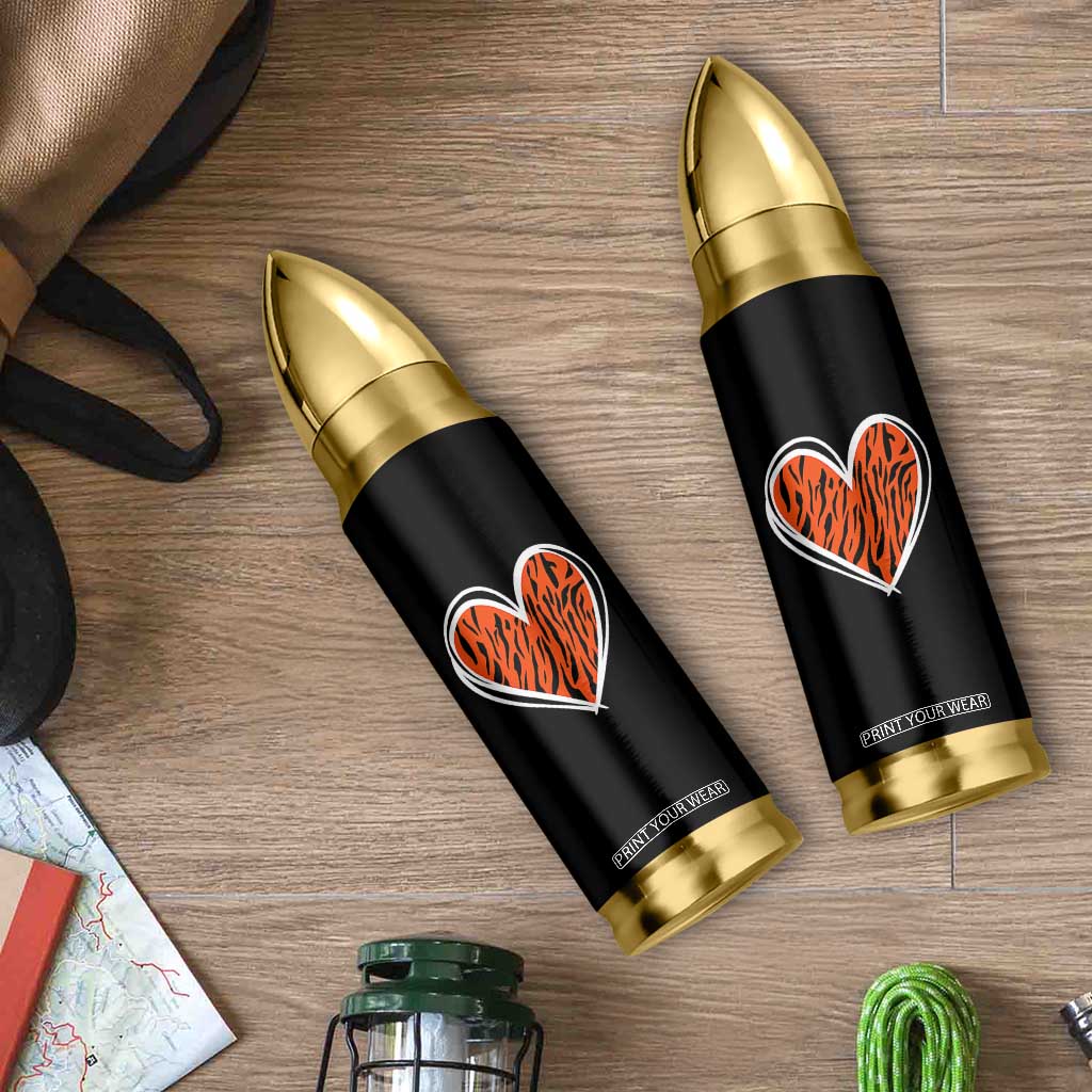 Bengal Tiger Heart Bullet Tumbler Retro BFT Sports Fan Trendy Game Day Gift TS10 Print Your Wear