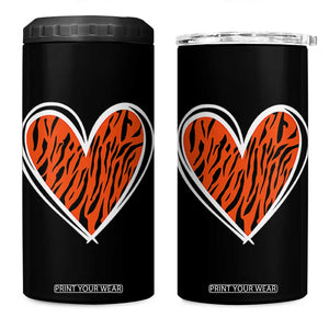 Bengal Tiger Heart 4 in 1 Can Cooler Tumbler Retro BFT Sports Fan Trendy Game Day Gift TS10 One Size: 16 oz Black Print Your Wear