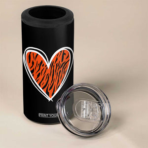 Bengal Tiger Heart 4 in 1 Can Cooler Tumbler Retro BFT Sports Fan Trendy Game Day Gift TS10 Print Your Wear