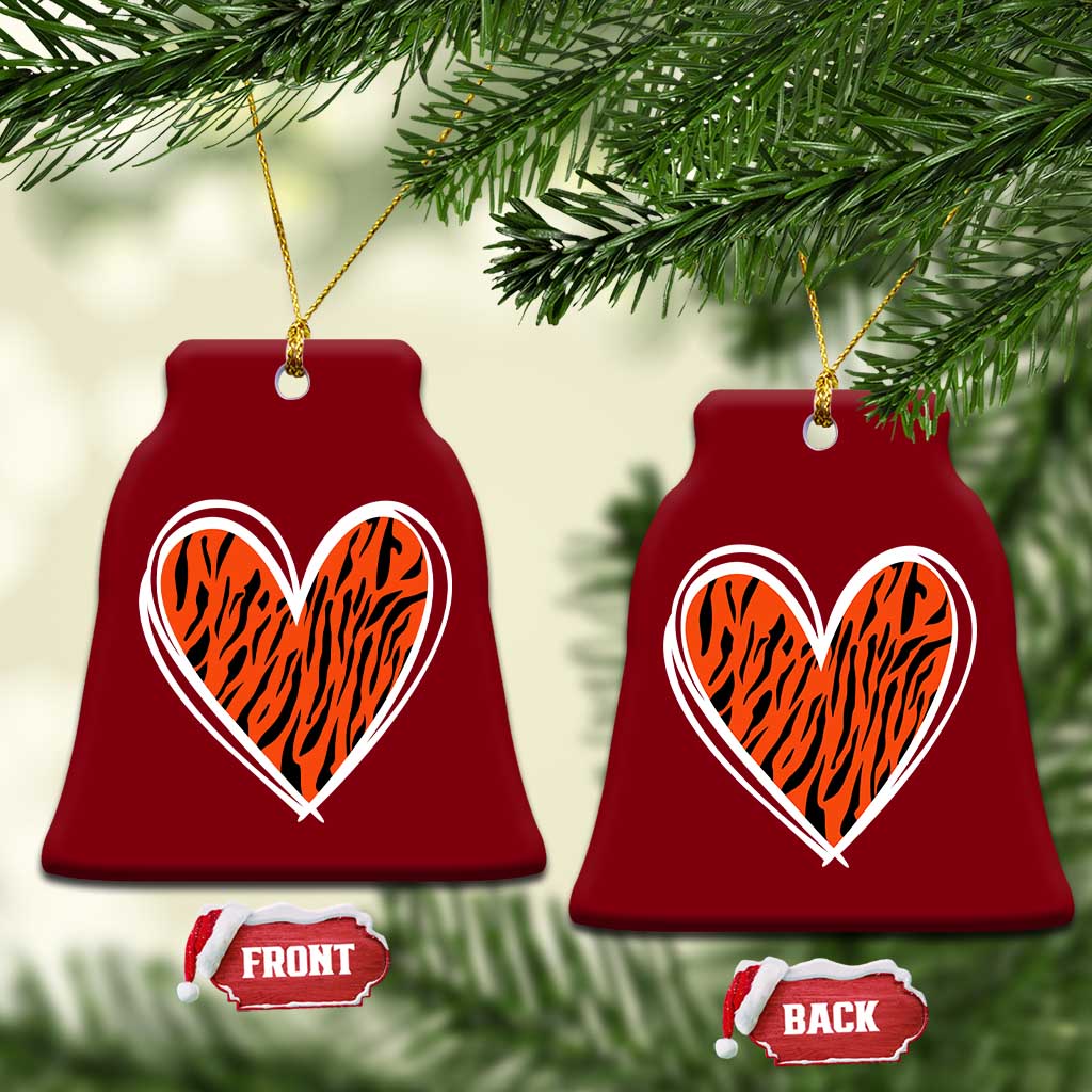 Bengal Tiger Heart Ceramic Ornament Retro BFT Sports Fan Trendy Game Day Gift TS10 Print Your Wear