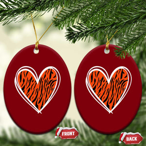 Bengal Tiger Heart Ceramic Ornament Retro BFT Sports Fan Trendy Game Day Gift TS10 Print Your Wear