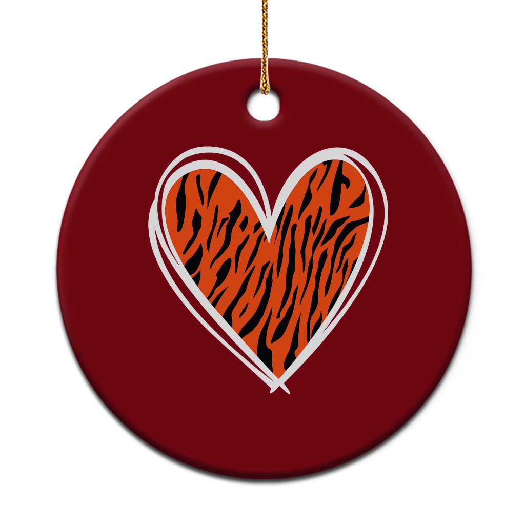 Bengal Tiger Heart Ceramic Ornament Retro BFT Sports Fan Trendy Game Day Gift TS10 1pc Red Print Your Wear