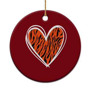 Bengal Tiger Heart Ceramic Ornament Retro BFT Sports Fan Trendy Game Day Gift TS10 1pc Red Print Your Wear