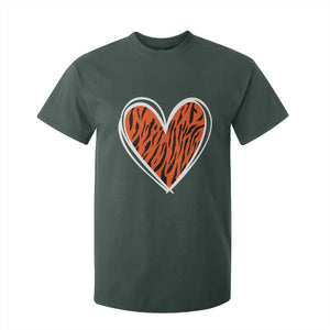 Bengal Tiger Heart T Shirt For Kid Retro BFT Sports Fan Trendy Game Day Gift TS10 Dark Forest Green Print Your Wear