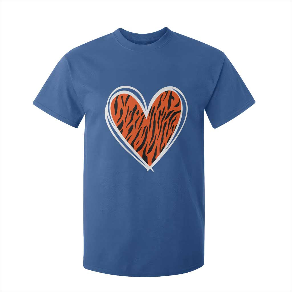 Bengal Tiger Heart T Shirt For Kid Retro BFT Sports Fan Trendy Game Day Gift TS10 Royal Blue Print Your Wear