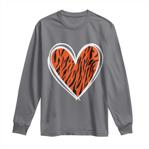 Bengal Tiger Heart Long Sleeve Shirt Retro BFT Sports Fan Trendy Game Day Gift TS10 Charcoal Print Your Wear