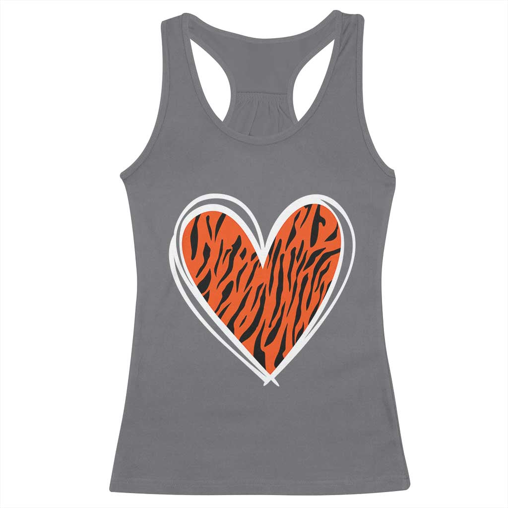 Bengal Tiger Heart Racerback Tank Top Retro BFT Sports Fan Trendy Game Day Gift TS10 Charcoal Print Your Wear