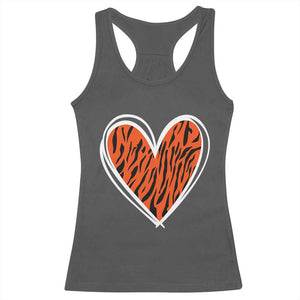 Bengal Tiger Heart Racerback Tank Top Retro BFT Sports Fan Trendy Game Day Gift TS10 Dark Heather Print Your Wear