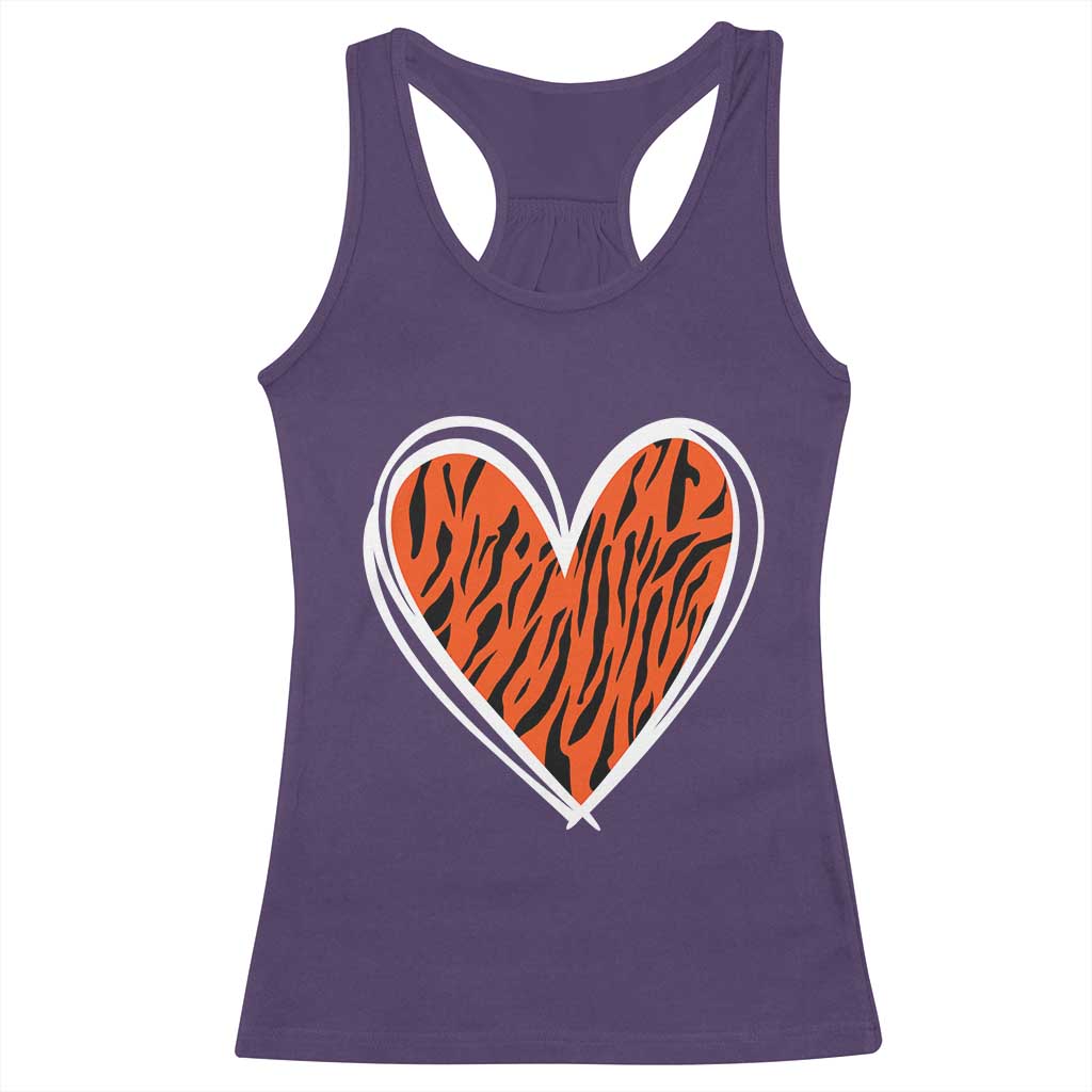 Bengal Tiger Heart Racerback Tank Top Retro BFT Sports Fan Trendy Game Day Gift TS10 Purple Print Your Wear