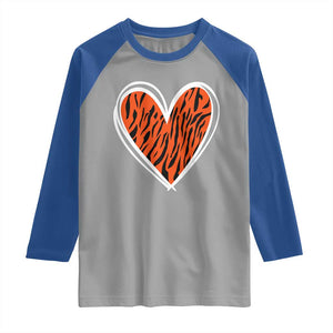 Bengal Tiger Heart Raglan Shirt Retro BFT Sports Fan Trendy Game Day Gift TS10 Sport Gray Royal Print Your Wear