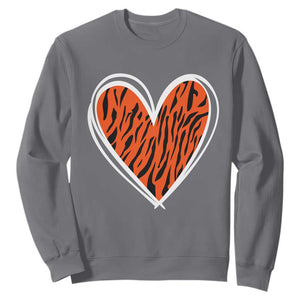 Bengal Tiger Heart Sweatshirt Retro BFT Sports Fan Trendy Game Day Gift TS10 Charcoal Print Your Wear