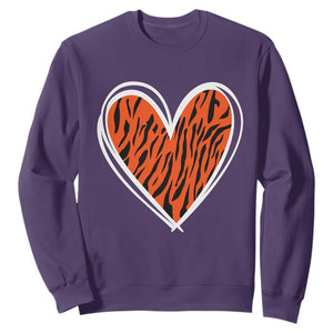 Bengal Tiger Heart Sweatshirt Retro BFT Sports Fan Trendy Game Day Gift TS10 Purple Print Your Wear