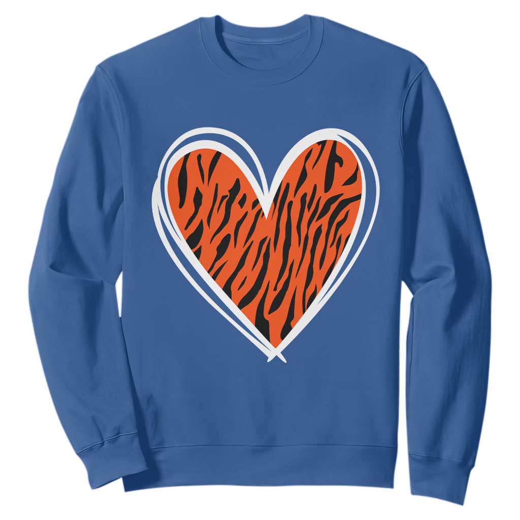 Bengal Tiger Heart Sweatshirt Retro BFT Sports Fan Trendy Game Day Gift TS10 Royal Blue Print Your Wear