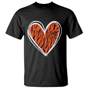 Bengal Tiger Heart T Shirt Retro BFT Sports Fan Trendy Game Day Gift TS10 Black Print Your Wear