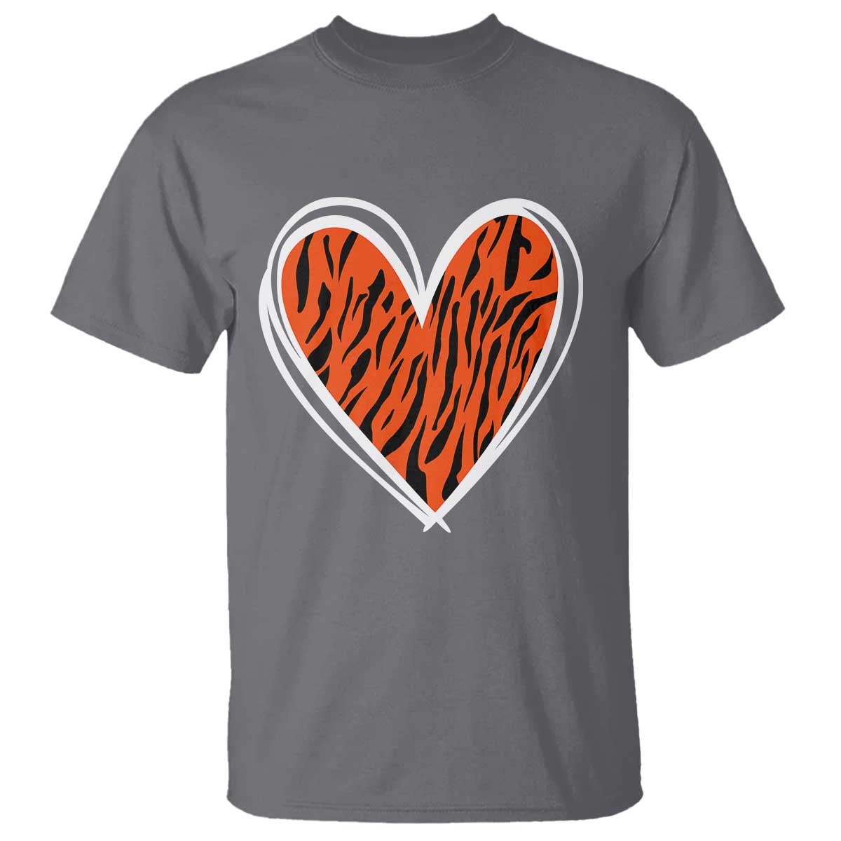 Bengal Tiger Heart T Shirt Retro BFT Sports Fan Trendy Game Day Gift TS10 Charcoal Print Your Wear