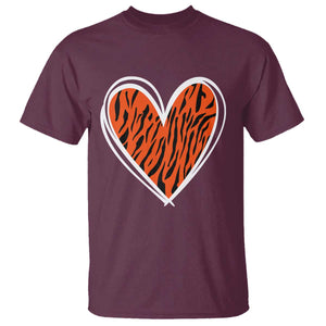 Bengal Tiger Heart T Shirt Retro BFT Sports Fan Trendy Game Day Gift TS10 Maroon Print Your Wear