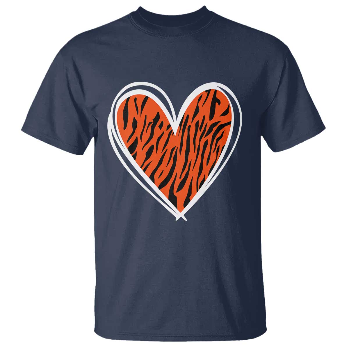 Bengal Tiger Heart T Shirt Retro BFT Sports Fan Trendy Game Day Gift TS10 Navy Print Your Wear